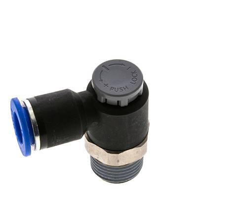 L-stuk Regelventiel 12 mm - R1/2'' Regeling-Uit Messing/Nylon Borgmoer