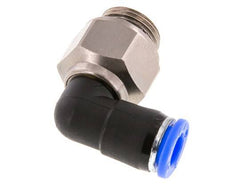 8mm & G3/8'' L-stuk Draaidoorvoer Insteek Buitendraad Vernikkeld Messing/PBT NBR