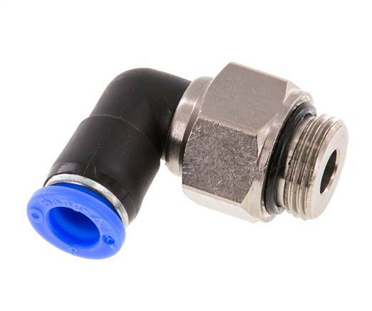 8mm & G3/8'' L-stuk Draaidoorvoer Insteek Buitendraad Vernikkeld Messing/PBT NBR
