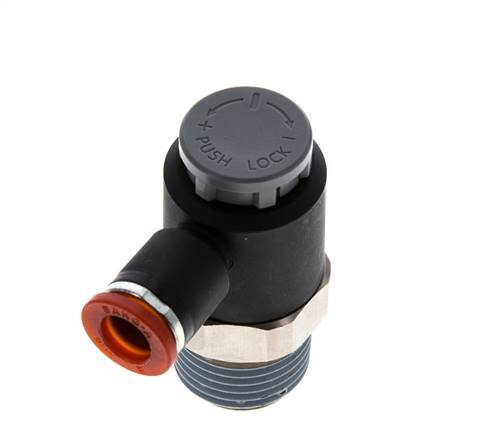 L-stuk Regelventiel 8 mm - R1/2'' Regeling-in Messing/Nylon Borgmoer