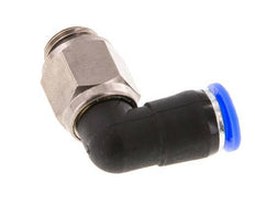 8mm & G1/4'' L-stuk Draaidoorvoer Insteek Buitendraad Vernikkeld Messing/PBT NBR