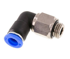 8mm & G1/4'' L-stuk Draaidoorvoer Insteek Buitendraad Vernikkeld Messing/PBT NBR