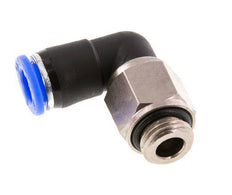 8mm & G1/4'' L-stuk Draaidoorvoer Insteek Buitendraad Vernikkeld Messing/PBT NBR