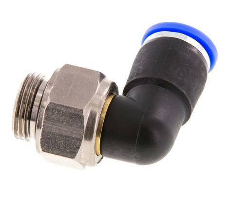 10mm & G3/8'' L-stuk Draaidoorvoer Insteek Buitendraad Vernikkeld Messing/PBT NBR