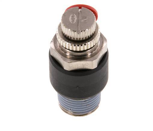 L-stuk Regelventiel 6 mm - R3/8'' Regeling-in Messing/Nylon