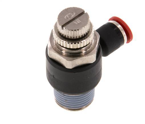 L-stuk Regelventiel 6 mm - R3/8'' Regeling-in Messing/Nylon