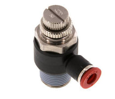 L-stuk Regelventiel 6 mm - R3/8'' Regeling-in Messing/Nylon