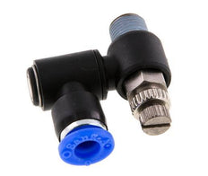Draaibaar Regelventiel 6 mm - R1/8'' Regeling-Uit Messing/Nylon