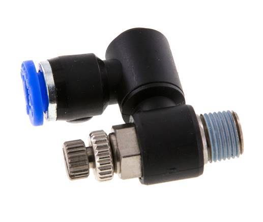 Draaibaar Regelventiel 6 mm - R1/8'' Regeling-Uit Messing/Nylon