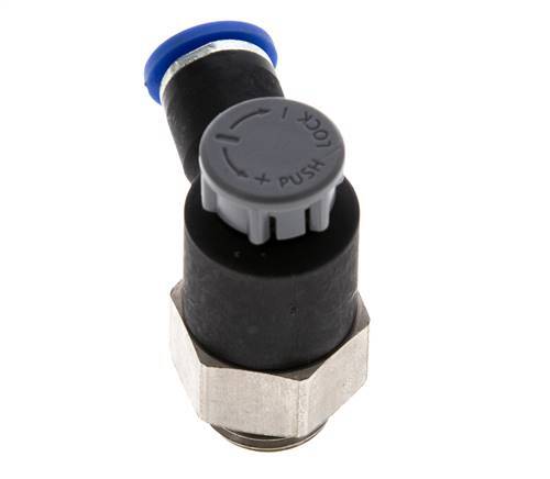 L-stuk Regelventiel 6 mm - G1/4'' Regeling-Uit Messing/Nylon Borgmoer