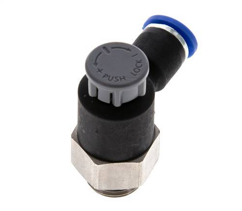 L-stuk Regelventiel 6 mm - G1/4'' Regeling-Uit Messing/Nylon Borgmoer