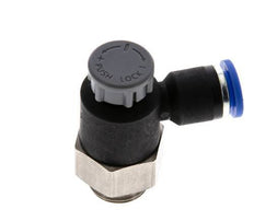 L-stuk Regelventiel 6 mm - G1/4'' Regeling-Uit Messing/Nylon Borgmoer