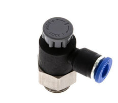 L-stuk Regelventiel 6 mm - G1/4'' Regeling-Uit Messing/Nylon Borgmoer