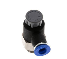 L-stuk Regelventiel 6 mm - G1/4'' Regeling-Uit Messing/Nylon Borgmoer