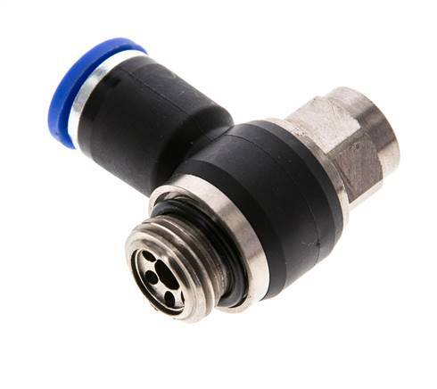 L-stuk Regelventiel 8 mm - G1/4'' Regeling-Uit Messing/Nylon Sleufschroef