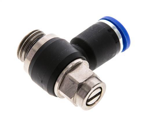 L-stuk Regelventiel 8 mm - G1/4'' Regeling-Uit Messing/Nylon Sleufschroef