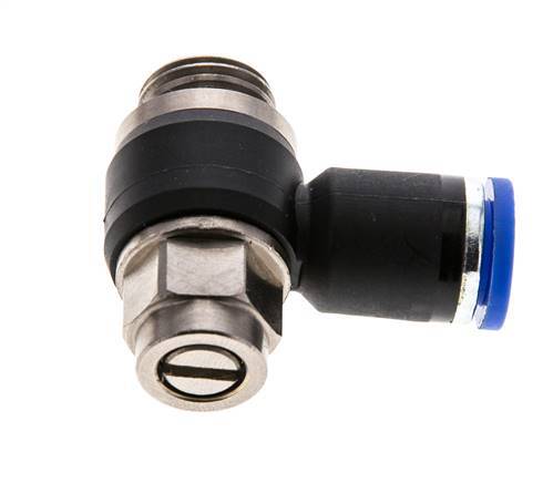 L-stuk Regelventiel 8 mm - G1/4'' Regeling-Uit Messing/Nylon Sleufschroef