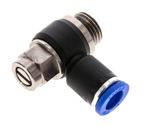 L-stuk Regelventiel 8 mm - G1/4'' Regeling-Uit Messing/Nylon Sleufschroef