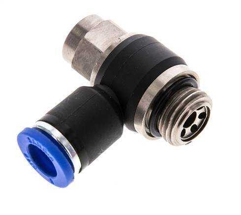 L-stuk Regelventiel 8 mm - G1/4'' Regeling-Uit Messing/Nylon Sleufschroef