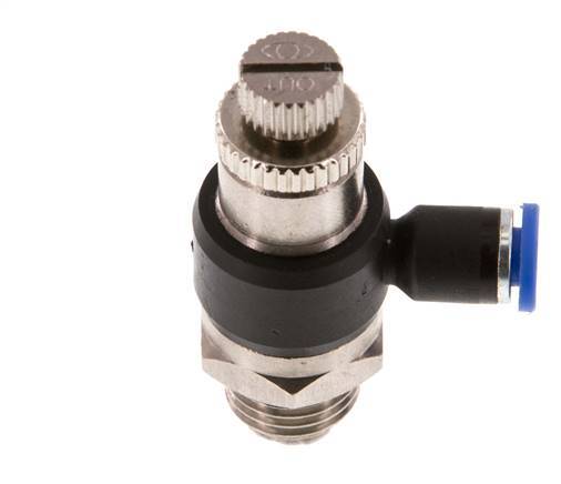 L-stuk Regelventiel 4 mm - G1/4'' Regeling-Uit Messing/Nylon