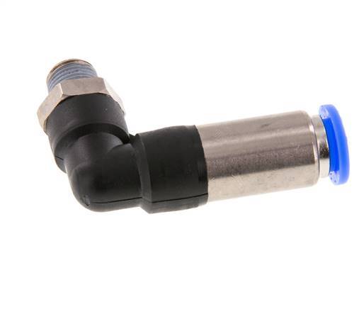 8mm & R1/8'' Zelfsluitende L-insteekkoppeling Vernikkeld messing/PBT buitendraad 0-10 bar [2 Stuks]