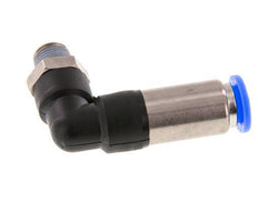 8mm & R1/8'' Zelfsluitende L-insteekkoppeling Vernikkeld messing/PBT buitendraad 0-10 bar [2 Stuks]