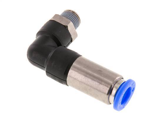 8mm & R1/8'' Zelfsluitende L-insteekkoppeling Vernikkeld messing/PBT buitendraad 0-10 bar [2 Stuks]