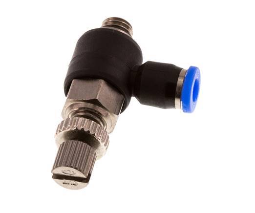 L-stuk Regelventiel 3 mm - M5 Regeling-Uit Messing/PBT