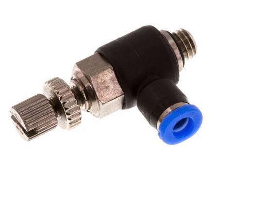 L-stuk Regelventiel 3 mm - M5 Regeling-Uit Messing/PBT