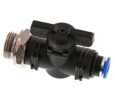 2-Way Straight Ball Valve 6 mm - G3/8'' Plastic/Brass
