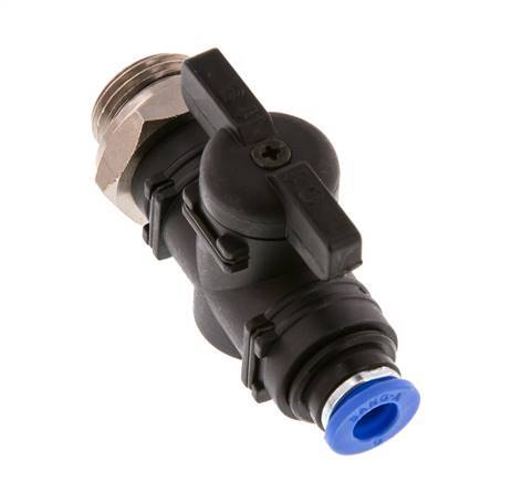 6 mm - G3/8'' Kunststof/Messing rechte 2-Weg Kogelkraan