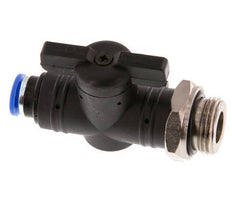 6 mm - G3/8'' Kunststof/Messing rechte 2-Weg Kogelkraan