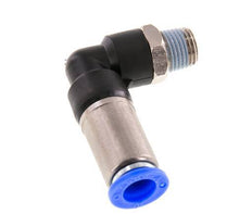 Push-In Fitting 10mm & R1/4'' Male Auto Shut-Off Elbow Brass/PBT 0-10bar (0-145psi)