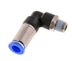 Push-In Fitting 10mm & R1/4'' Male Auto Shut-Off Elbow Brass/PBT 0-10bar (0-145psi)
