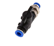 2-Way Straight Ball Valve 8 mm Plastic/Brass Bulkhead