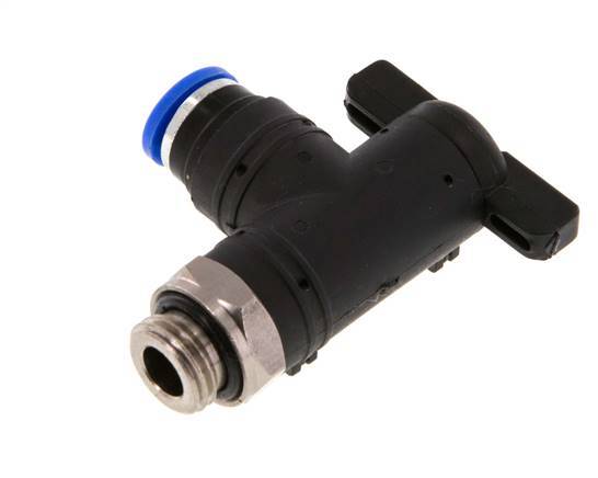 8 mm - G1/4'' Kunststof/Messing L-stuk 2-Weg Kogelkraan