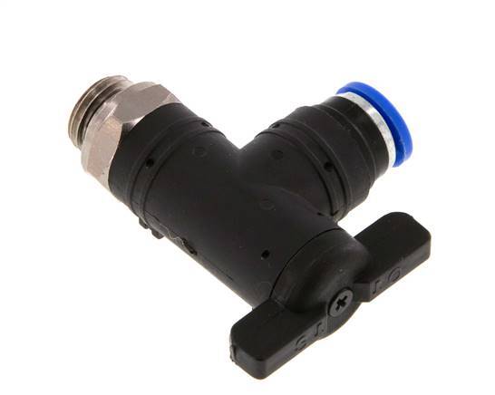 8 mm - G1/4'' Kunststof/Messing L-stuk 2-Weg Kogelkraan