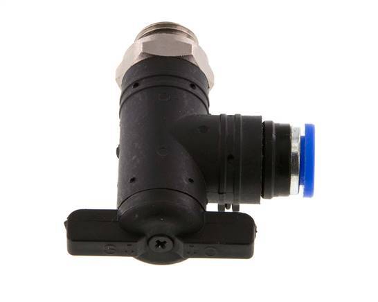 8 mm - G1/4'' Kunststof/Messing L-stuk 2-Weg Kogelkraan