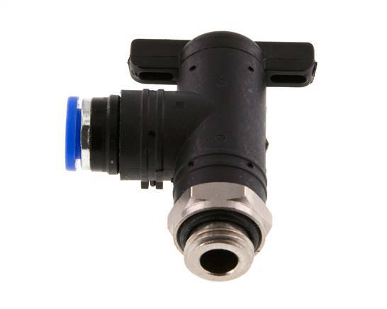 8 mm - G1/4'' Kunststof/Messing L-stuk 2-Weg Kogelkraan