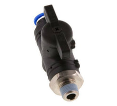 6 mm - R1/8'' Kunststof/Messing rechte 2-Weg Kogelkraan