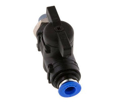 6 mm - R1/8'' Kunststof/Messing rechte 2-Weg Kogelkraan