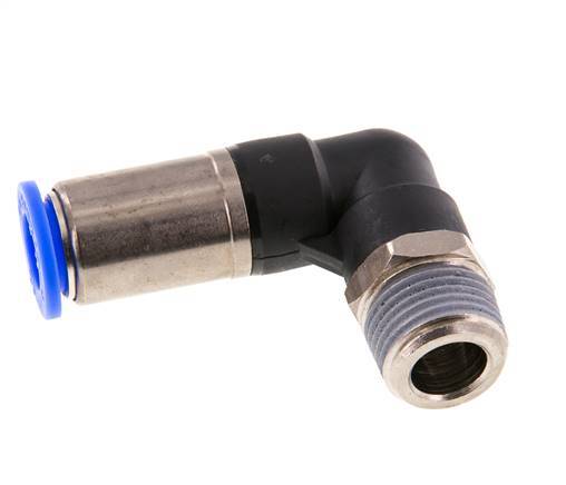 Push-In Fitting 12mm & R1/2'' Male Auto Shut-Off Elbow Brass/PBT 0-10bar (0-145psi)
