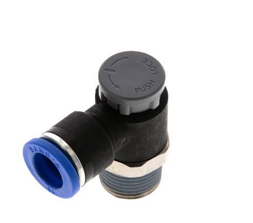 L-stuk Regelventiel 10 mm - R3/8'' Regeling-Uit Messing/Nylon Borgmoer