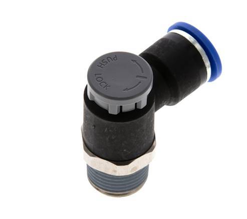 L-stuk Regelventiel 10 mm - R3/8'' Regeling-Uit Messing/Nylon Borgmoer