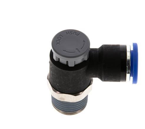L-stuk Regelventiel 10 mm - R3/8'' Regeling-Uit Messing/Nylon Borgmoer