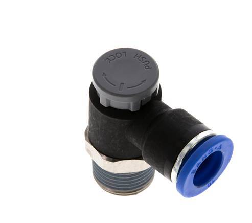 L-stuk Regelventiel 10 mm - R3/8'' Regeling-Uit Messing/Nylon Borgmoer