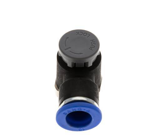 L-stuk Regelventiel 10 mm - R3/8'' Regeling-Uit Messing/Nylon Borgmoer