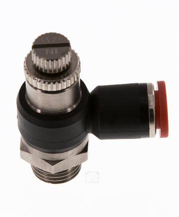 L-stuk Regelventiel 8 mm - G1/4'' Regeling-in Messing/Nylon