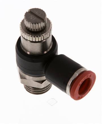 L-stuk Regelventiel 8 mm - G1/4'' Regeling-in Messing/Nylon