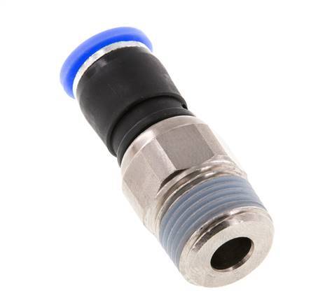 8mm & R3/8'' Draaidoorvoer Insteek Buitendraad Vernikkeld Messing/PBT NBR